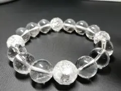 ✬天然水晶とクラック64面カット水晶✬内径16センチ