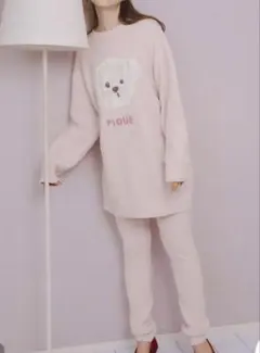 ジェラートピケ　メレンゲドッグ柄ミニワンピ＆レギンスセット