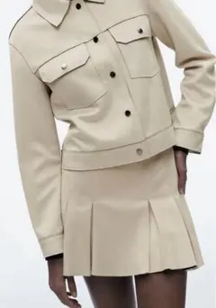 ZARA フェイクスエードジャケット　エクリュ　M