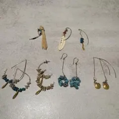 ストーン系ビーズ サーフ系 ピアスセット