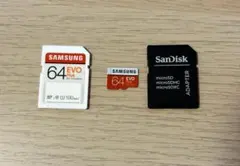 Samsung microSD 64GB＆SD 64GB 2枚セット