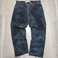 Levi's　リーバイス　505　レギュラーフィット　ブラックデニム　カットオフ