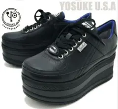 美品 ヨースケ YOSUKE 厚底スニーカー Lサイズ ブラック ブルー 地雷系