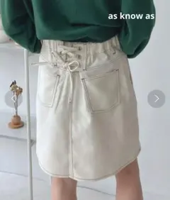 as know as　アズノウアズ　バックリボン　ミニスカート　ホワイト 白のサムネイル