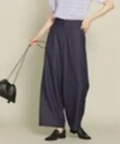 nano UNIVERSE ネイビー ワイドパンツ 38