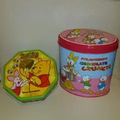 【2個セット価格】ディズニーランド プーさん＆デイジー 缶 ケース 菓子入れ