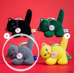 新品未使用 gyunyuya cat 猫 フィギュアマスコット グレー