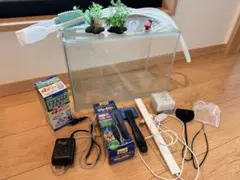 ガラス水槽とGEX活性炭フィルターセット
