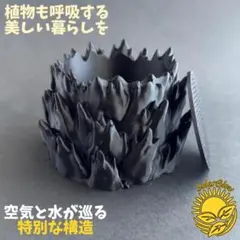 3Dプリンター鉢 植木鉢 黒 『ゼグリオン リフト底』 作家鉢