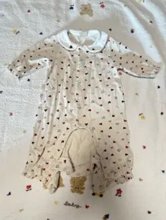 ハート柄 襟付きロンパース 70cm プティマイン