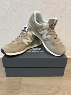 レア New Balance 574+ ベージュ 厚底 ヒョウ柄 23.5 - メルカリ