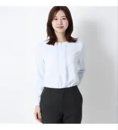 青山 AOYAMA【&ress】長袖ブラウス サックスブルー Sのサムネイル