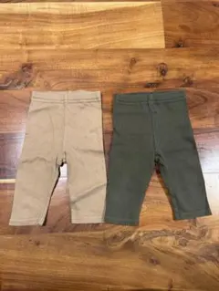 パンツ　2枚セット　ベージュ　カーキ　80サイズ