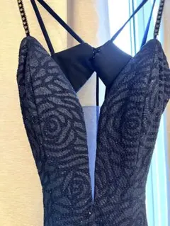 AR ビジュ付ドレス　胸元シースルーキラキラ　キャバ　エンジェルアール