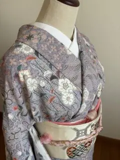 ❤️華やか洗える小紋　高級辻ヶ花柄　パステルカラー　手縫い　仕付け糸付き新品保管品