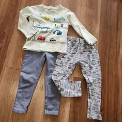 ユニクロ　レギンス、futafuta パンツ、バブチップ 長袖Tシャツ 100