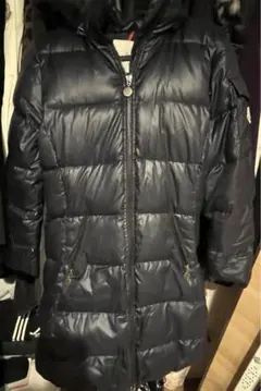 モンクレール 紺 ダウンジャケット フード付き ロング丈