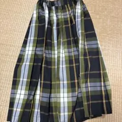 URBAN RESEARCH グリーン系チェック プリーツスカート F