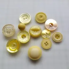 ♥️ヴィンテージボタン １２個セット黄色系②