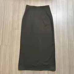 ユニクロ　ストレッチダブルフェイスナロースカート　ダークグレー　Sのサムネイル