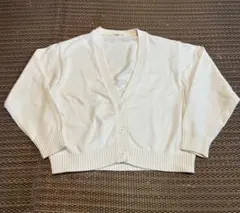 UNIQLO ユニクロ 長袖ニットカーディガン アイボリー Vネック XL