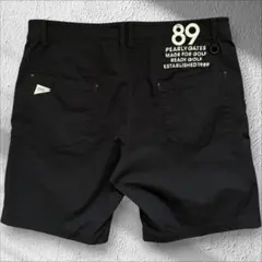 現行モデル　パーリーゲイツ　ハーフパンツ　短パン　黒　総柄　4 M〜L相当 現行モデル パーリーゲイツ ハーフパンツ 短パン 黒 白 M〜L相当