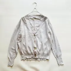 美品✨マーガレットハウエル　近年　カシミヤコットンカーディガン　ベージュ　Mのサムネイル