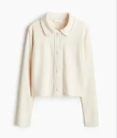 H＆M 襟付きニットカーディガン アイボリー