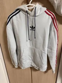 adidas 3ストライプ パーカー S ホワイト