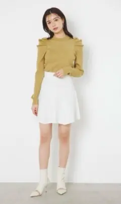 rienda ミニスカ♡ 【ニットツイードマーメイドハイウエストミニスカート】のサムネイル