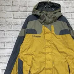 コロンビア　マウンテンパーカー中綿イエローM ロゴ刺繍アウトドア902
