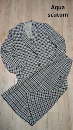 Aqua scutum チェック柄 テーラードジャケット スカート セットアップ