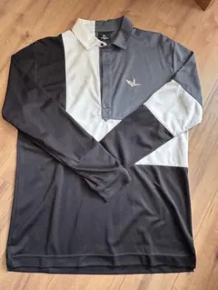 長袖ポロシャツ L黒/グレー 1 piu 1 uguale 3