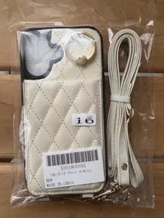 iPhone16ケース　スマホショルダーホワイト色