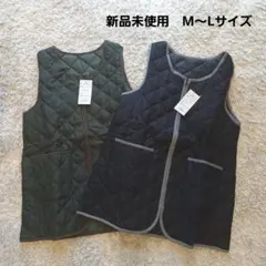 ダウンベスト M〜Lサイズ ブラック　カーキ　ファスナー