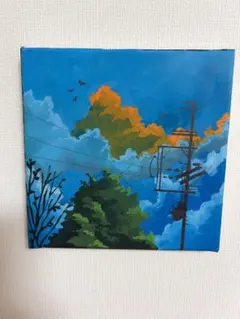 夕暮れ】 絵画 アクリル画 キャンバスアート - メルカリ