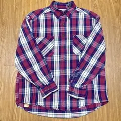 St. John's Bay ヘビーネルシャツ　アメリカ古着　Lサイズ　赤系