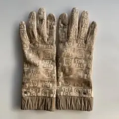 美品　ヒューゴボス　レディース　レザーグローブ　ベージュ系　革手袋　サイズ7