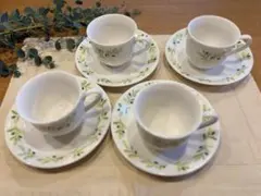 Afternoon teaオリーブの葉模様 カップ・ソーサー 4個セット