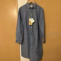 新品未使用　HUMAN WOMAN シャツワンピース　ブルー系　M