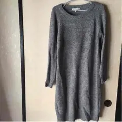グレーニットロングワンピース
