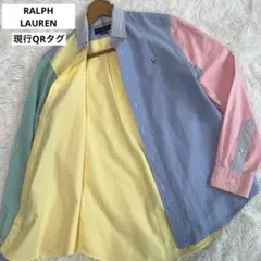 美品/L相当◆ラルフローレン【近年QRタグ◆長袖シャツ】クレイジーパターン