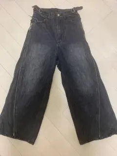 【GRANCY】ジップデザイン バギーデニム パンツ Sサイズ