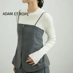 アダムエロペ アンチピリングクルーネックプルオーバー ニット セーター