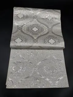 高級 正絹 袋帯 礼装 フォーマル 洒落帯　銀糸　立涌柄　花文　西洋柄　260