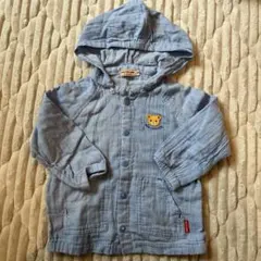 ミキハウス 水色 フード付きアウター 90