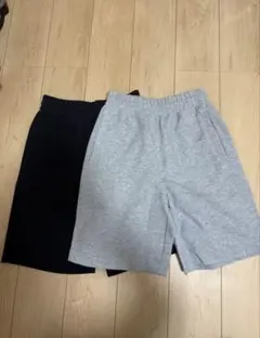 UNIQLO Cスウェットワイドショーツ Sサイズ　黒グレー　2本セット
