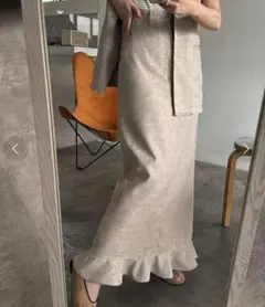 hem frill pencil nep SK ヘムフリルペンシルネップスカートのサムネイル