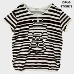 DRUG STORE’S 半袖Tシャツ ボーダー ブタプリント ゆったり F