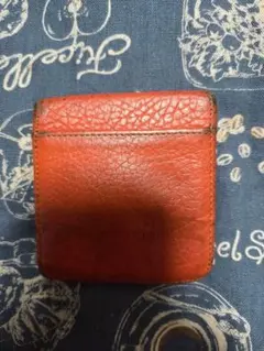 オレンジ レザー 二つ折り コインケース